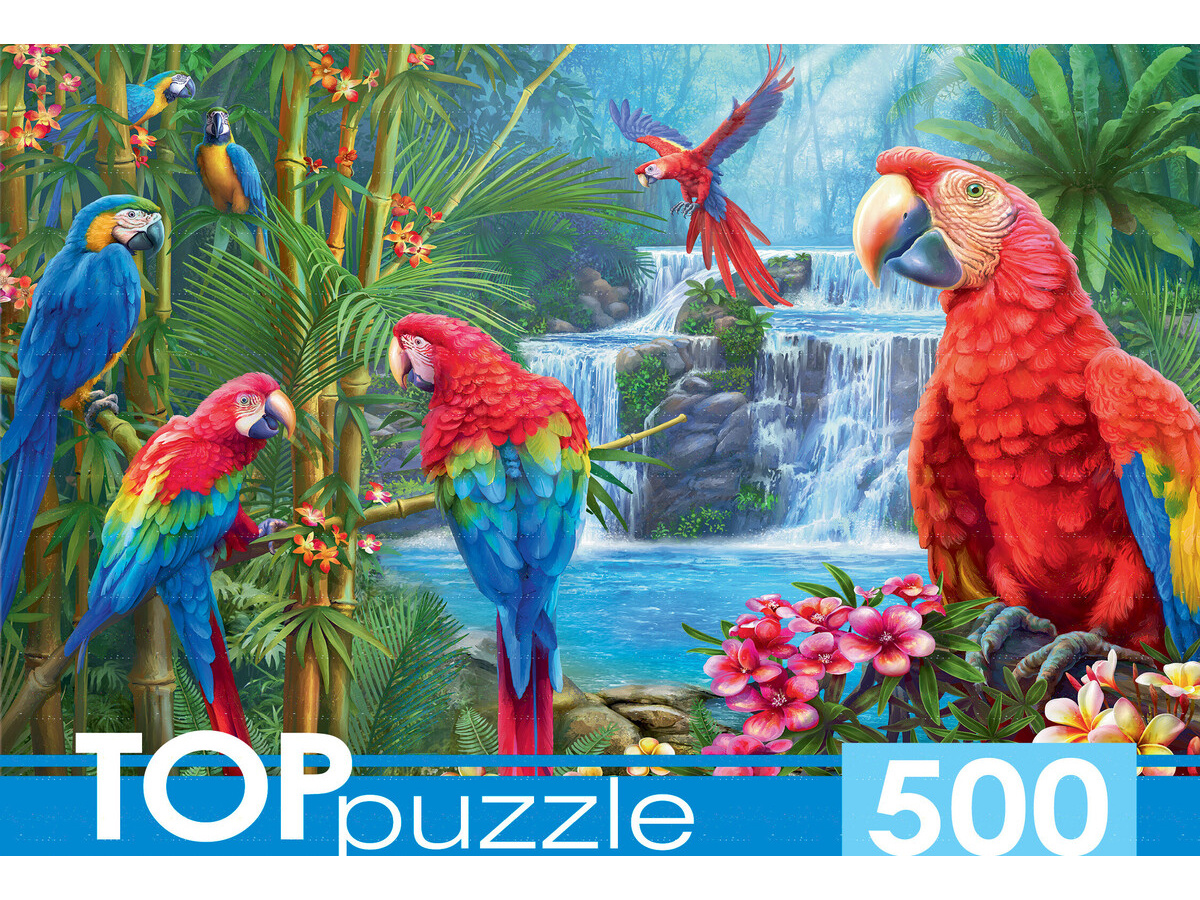 Пазлы 500 эл. TOPpuzzle 'Яркие попугаи', ХТП500-6975