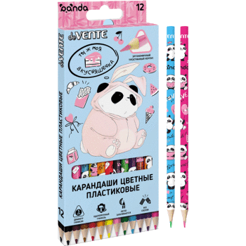 Карандаши цветные пластиковые 'deVENTE.Panda' 12 цветов , 3 мм диаметр грифеля, 5022124